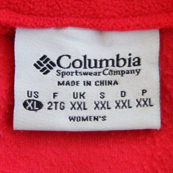 Columbia WISCONSIN Fleece, XL, University of W Logo, Long sleeve, Pullover Red - Picture 10 of 11